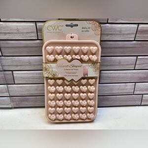 CWC 💕Heart shaped 2 piece Ice Trays  pink mold BPA Free NWT